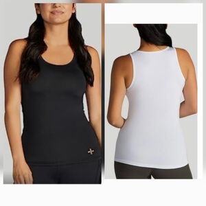 2pc Bundle Black White Tommie Copper Women's Core Compression Tank Large White